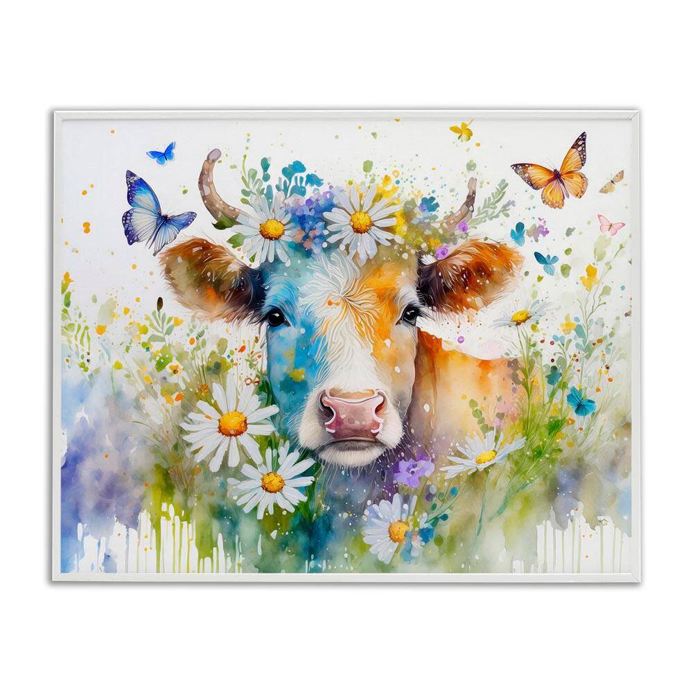 Modern Cottage Cow by Alina Georgescu White Framed Animal Giclee Art Print 24 in. x 30 in. price history on PriceWatchPro