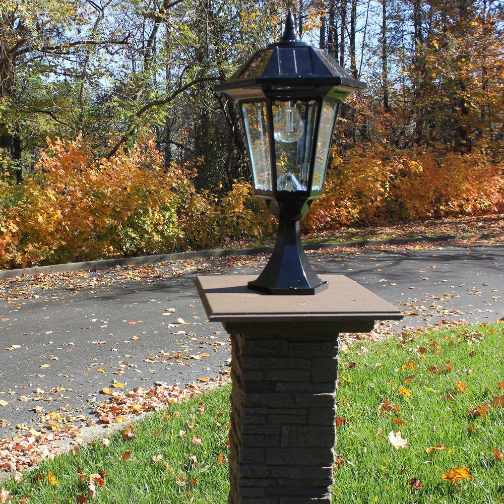 Black Cast Aluminum Solar LED Outdoor Lamp Post Light