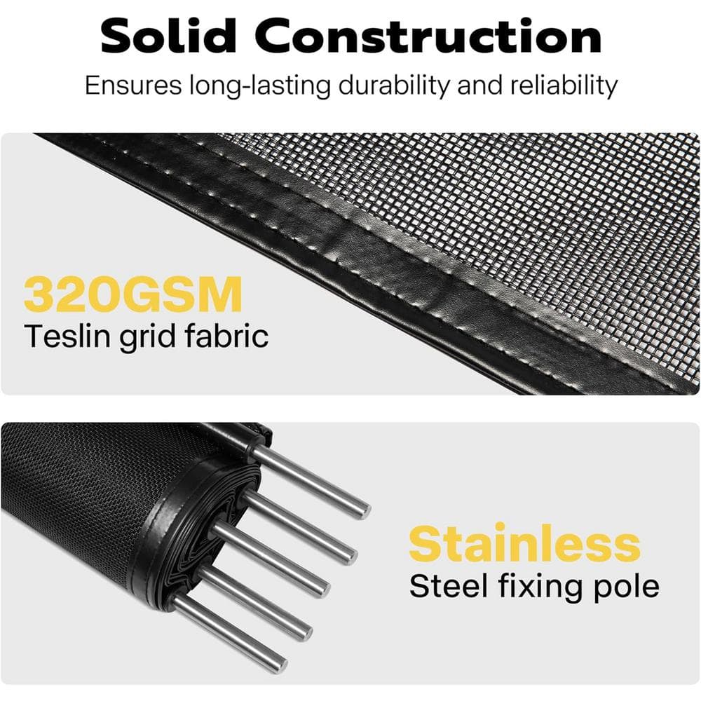 Black Aluminum and Mesh 4 ft. x 12 ft. Pool Safety Fence