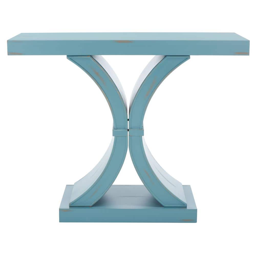 Dryden Soft Blue Wood Console Table with Storage - 40" W
