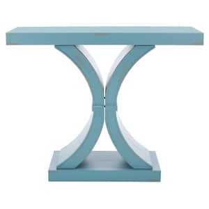 Dryden 39.5 in. Blue Rectangle Wood Console Table