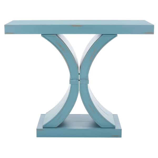 SAFAVIEH Dryden 39.5 in. Blue Rectangle Wood Console Table