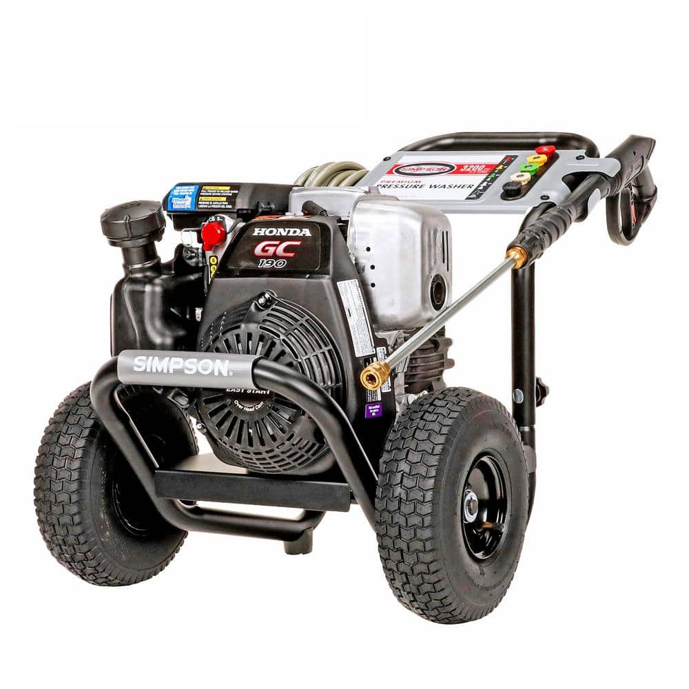 SIMPSON MegaShot 3200 PSI 2.5 GPM Gas Cold Water Pressure Washer with HONDA  GC190 Engine (49-State) MSH3125-S - The Home Depot