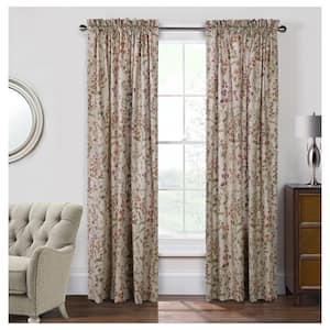 Rockport Linen Pole Top Light Filtering Curtain Panel Pair with Matching Tiebacks, Each Panel 50 in. W x 63 in. L