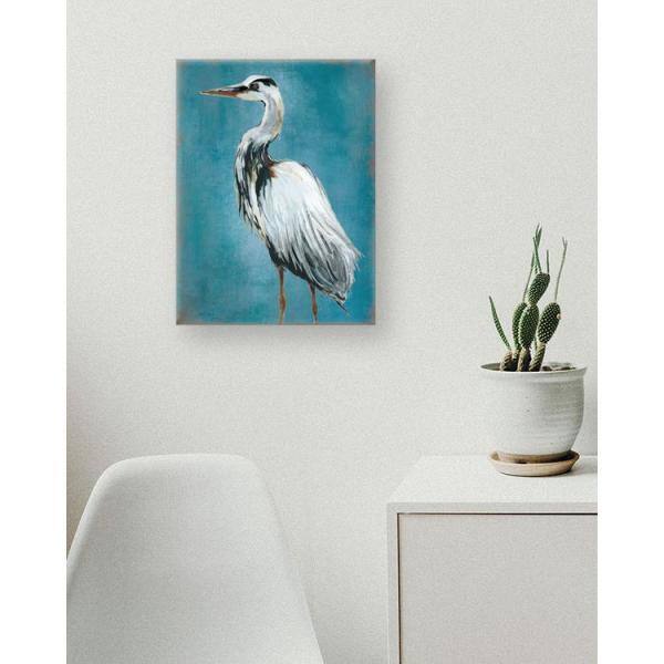 Bright Heron Bird Sketch II Wrapped Canvas Giclee Art Print Wall Art - Wall  Decor - Artwork