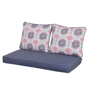 46.5 in. x 24.4 in. Outdoor Loveseat Replacement Cushions Set -(3-Piece)