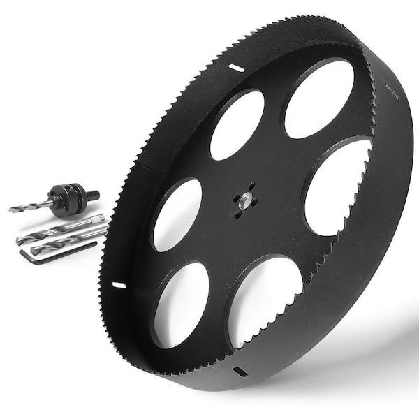 12 in. Bi-Metal Hole Saw with 1/2 Triangle Shank Quick Change Arbor for Cornhole Boards, Wood, Plastic, Drywall