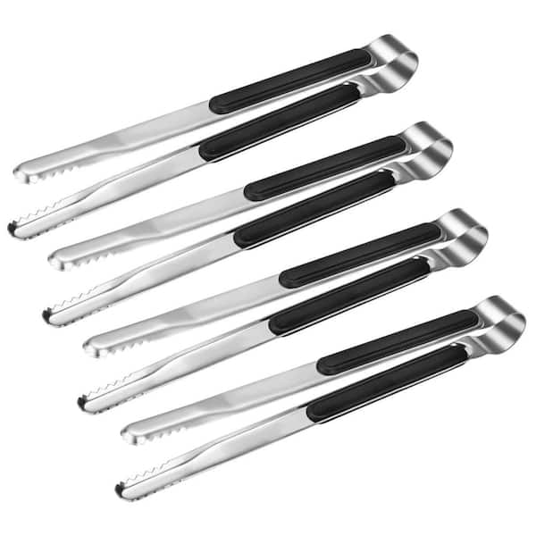 10 in. Premium Stainless Steel Tongs with Non-Slip Grip and Heat Resistant for Kitchen, BBQ, Serving and Cooking(4-Pack)