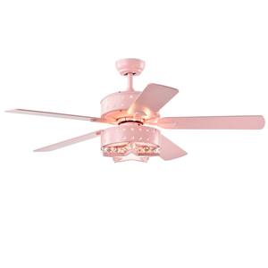 Funder 52 in. Indoor Star Pink Lighted Remote Controlled Ceiling Fan with Light Kit
