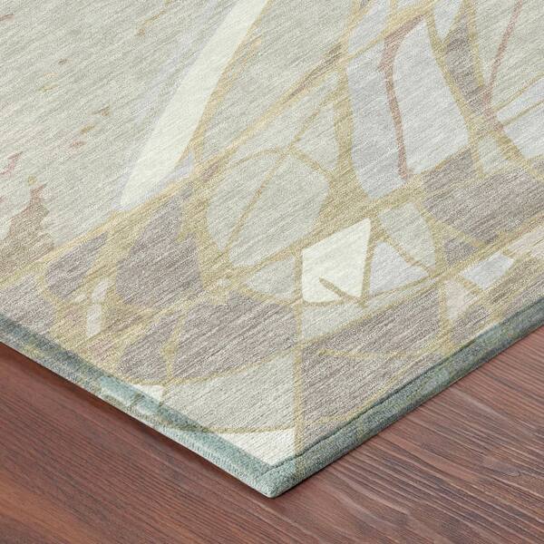 Chantille Machine Washable Indoor/Outdoor Abstract ACN2862 Ivory 2 ft. x 7 ft. Runner Rug