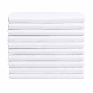 120 in. L x 120 in. W Fabric Round Washable Table Clothes Cover for Kitchen Dining, Wedding, White (10-Pack)
