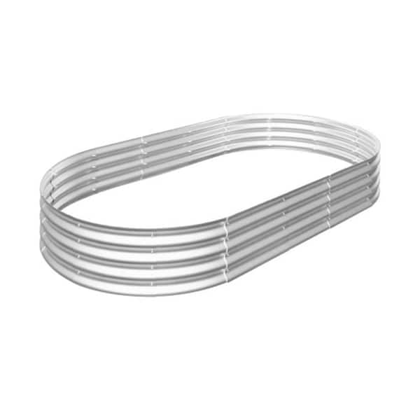 Silver Galvanized Metal 8 x 4 x 1 ft. Raised Garden Bed Kit for Vegetables, Flowers & Herbs-Rust-Resistant