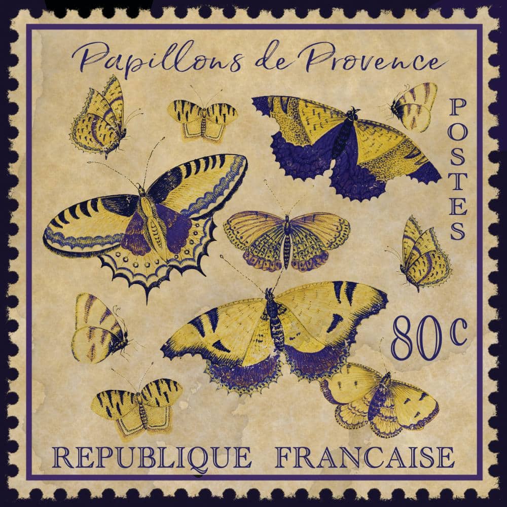 Butterflies of Provence Postage Stamp by Grotto Studios Unframed Graphic Print Abstract Poster Art Print 20 in. x 20 in. price history on PriceWatchPro