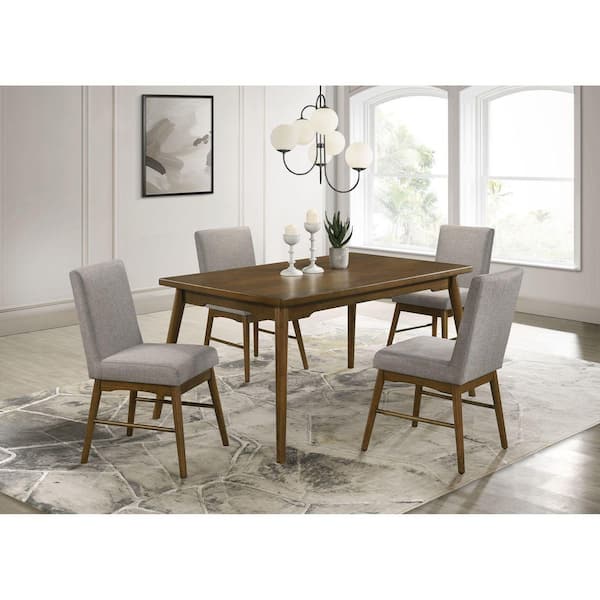 Picket House Furnishings Zuma Mid-Century Modern Walnut Wood 59 in. Rectangular 4-Legs Dining Table