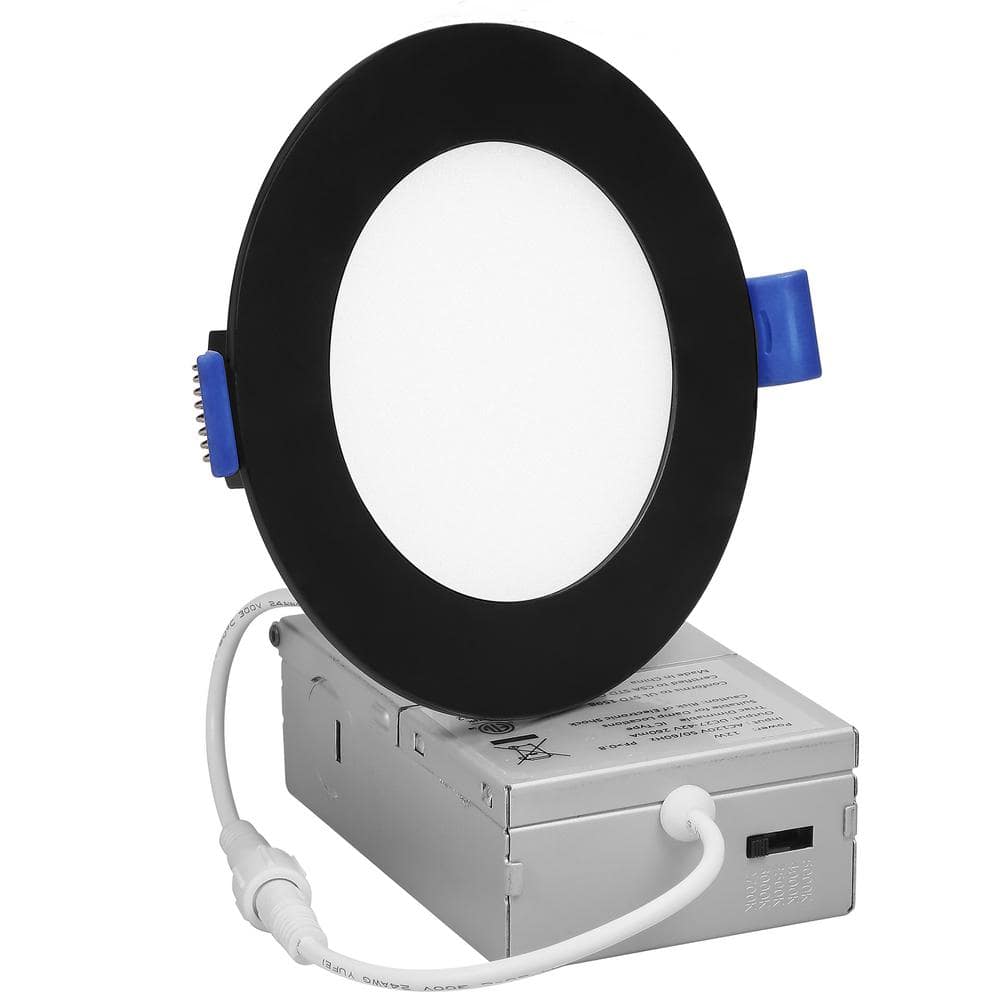Black Aluminum 4-Inch Ultra Thin Recessed LED Downlight