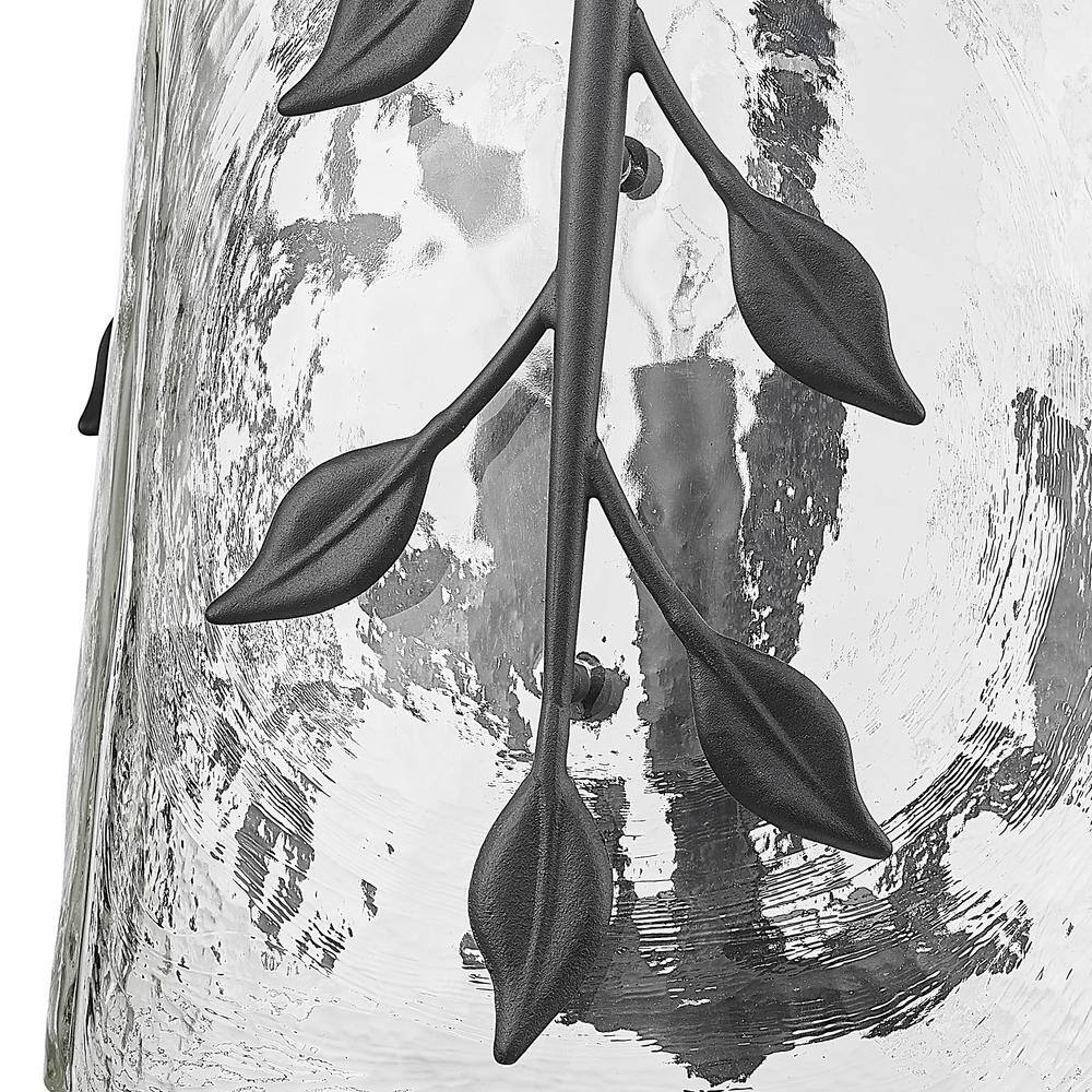 Calla Natural Black 3-Light Pendant with Hammered Glass Shade