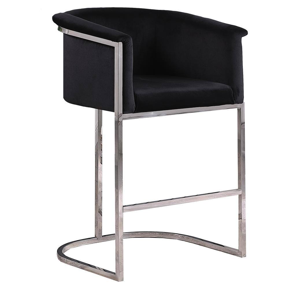 black and silver stools