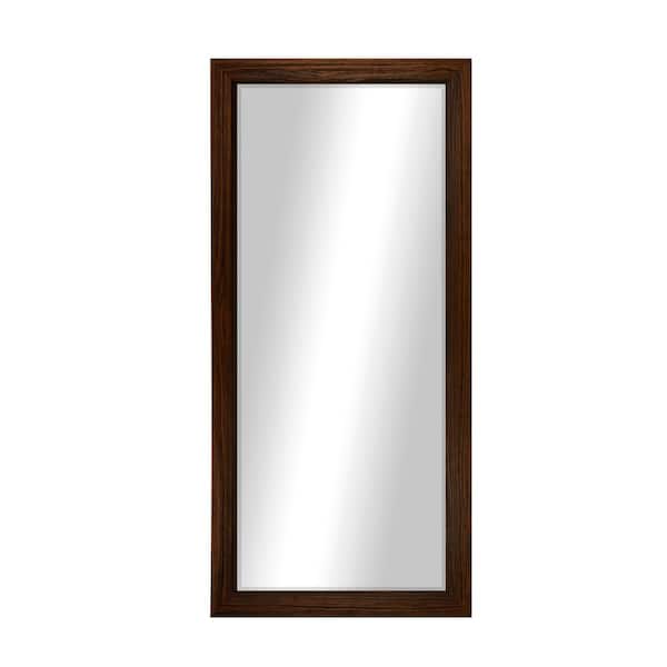Unbranded Modern Rustic ( 20.75 in. W x 59.75 in. H ) Wooden Mocha Beveled Mirror