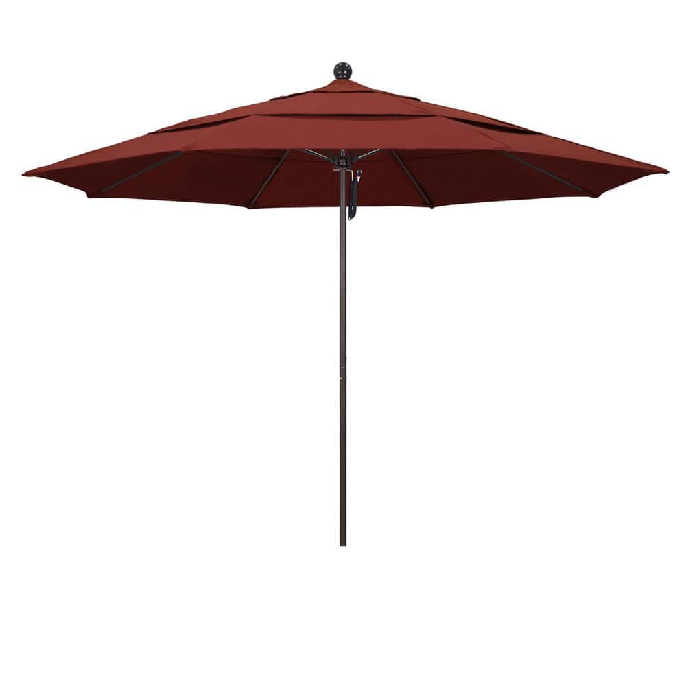 UPC 848363000028 product image for 11 ft. Bronze Aluminum Commercial Market Patio Umbrella with Fiberglass Ribs and | upcitemdb.com