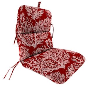 45 in. L x 22 in. W x 5 in. T Outdoor Chair Cushion in Seacoral Red