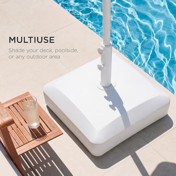 best choice products mobile hdpe plastic patio umbrella base Best Choice Products Fillable Mobile Umbrella Base Heavy Duty Market Stand w/ Wheels, Locks, 123lb Capacity
