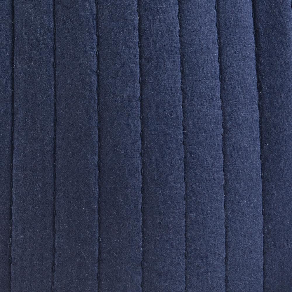 Navy Embroidered Cotton Euro Sham with Hidden Zipper