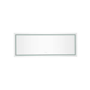 96 in. W x 36 in. H Rectangular Frameless Dimmable Anti-Fog Wall Bathroom Vanity Mirror in White