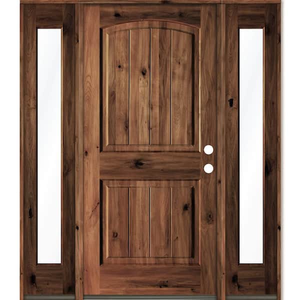 Krosswood Doors 36 in. x 80 in. Rustic Knotty Alder Arch Top V