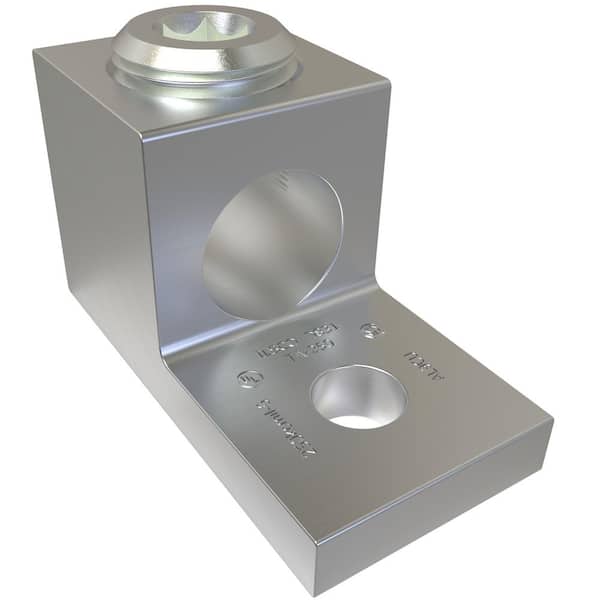 ILSCO Aluminum Mechanical Lug Connector, Conductor Range 250-6, 1 Port, 1 Hole, 5/16 in. Bolt Size, Tin Plated