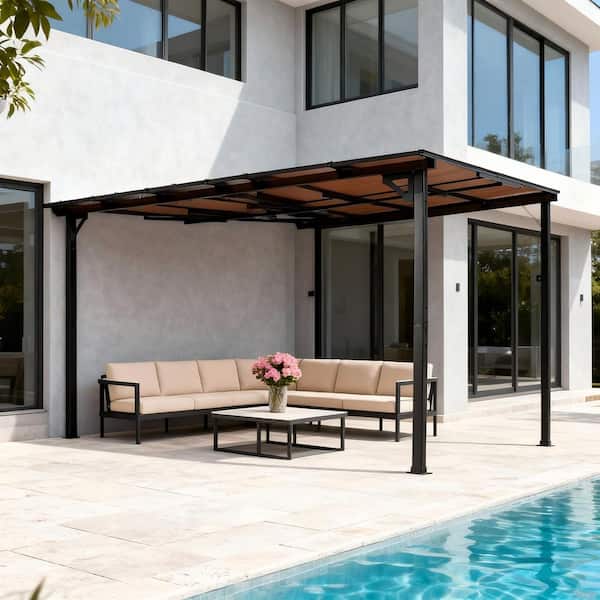 10 ft. x 10 ft. Outdoor Gazebo with Double Roof, Mosquito Net and Sturdy Galvanized Steel Frame for Garden and Backyard