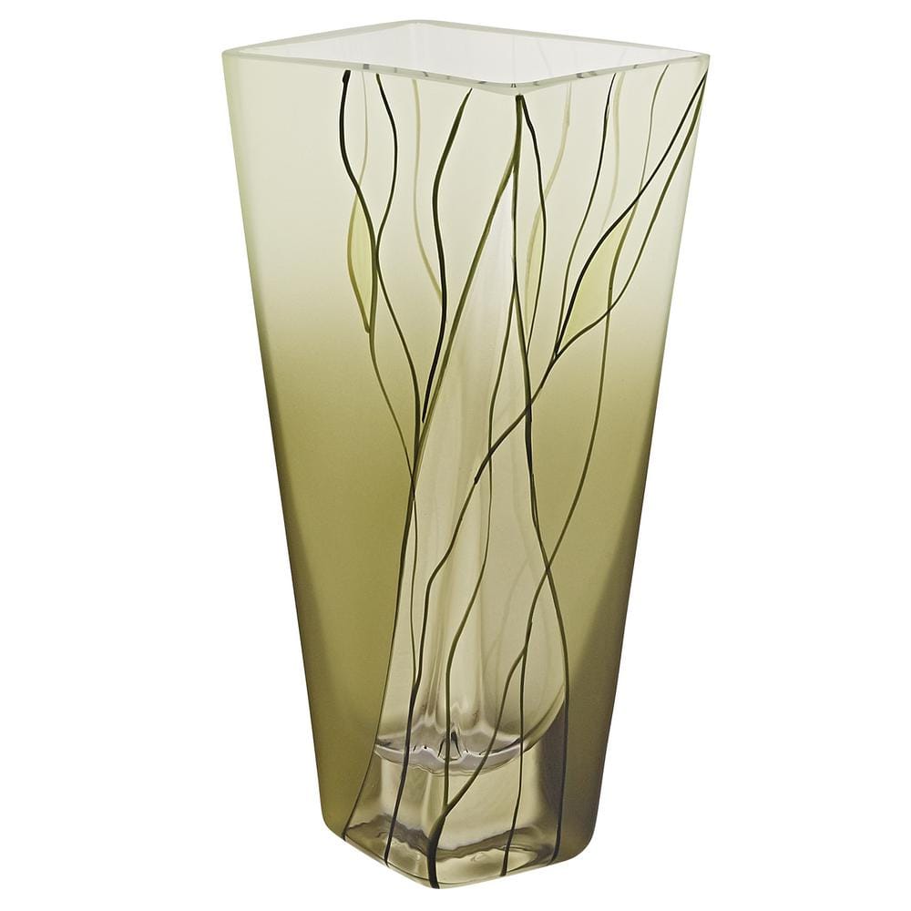 HomeRoots Charlie Green Glass Table Vase 2000375728 - The Home Depot