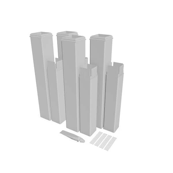 VITA 5"L x 5"W x 24"H Vinyl Pergola Post Extension Kit, 4pk, White,VA80350