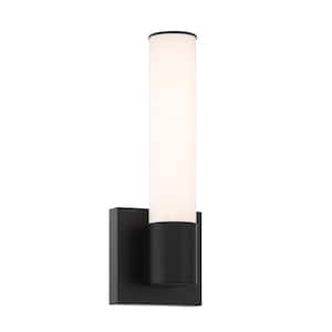 Vantage 14-in Coal Tube CCT LED Wall Sconce with White Acrylic Shade