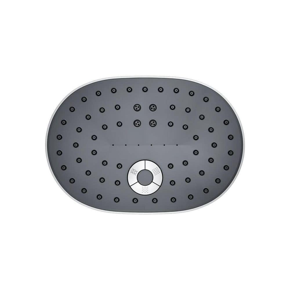 Chrome Oval Multifunction Wall Mounted Showerhead