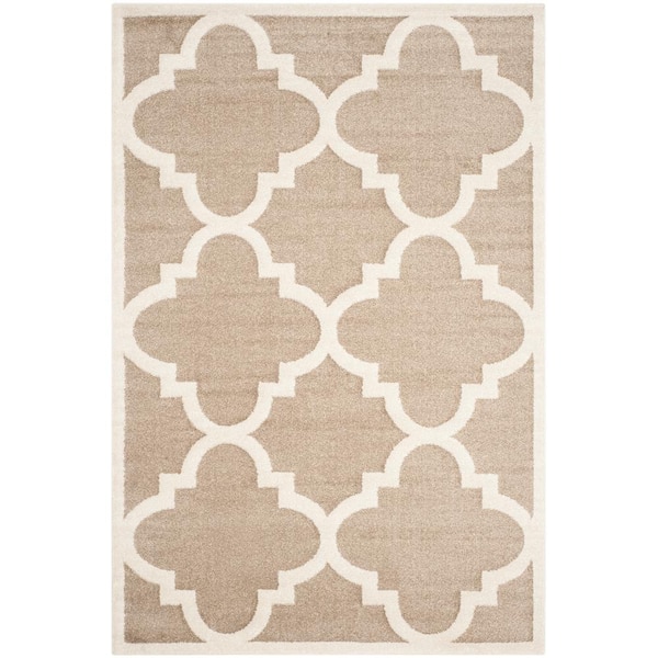 Amherst Wheat/Beige 6 ft. x 9 ft. Border Trellis Area Rug