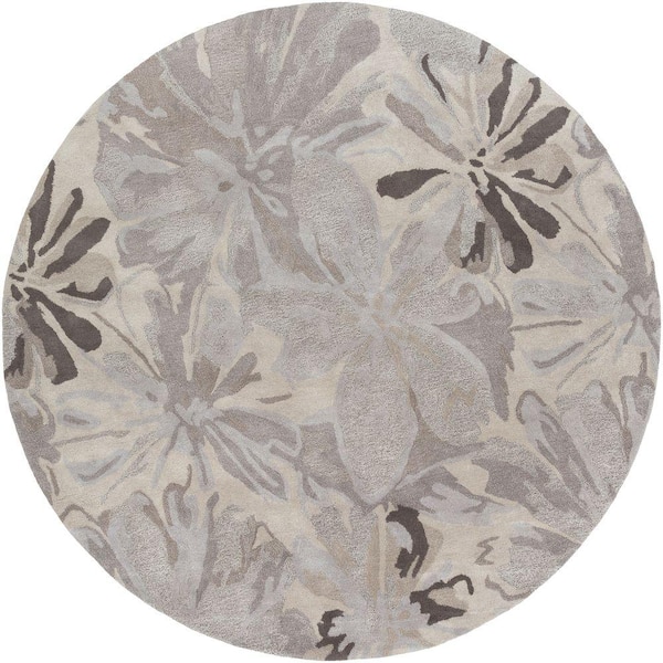 Livabliss Amaranthus Gray 10 ft. x 10 ft. Round Indoor Area Rug