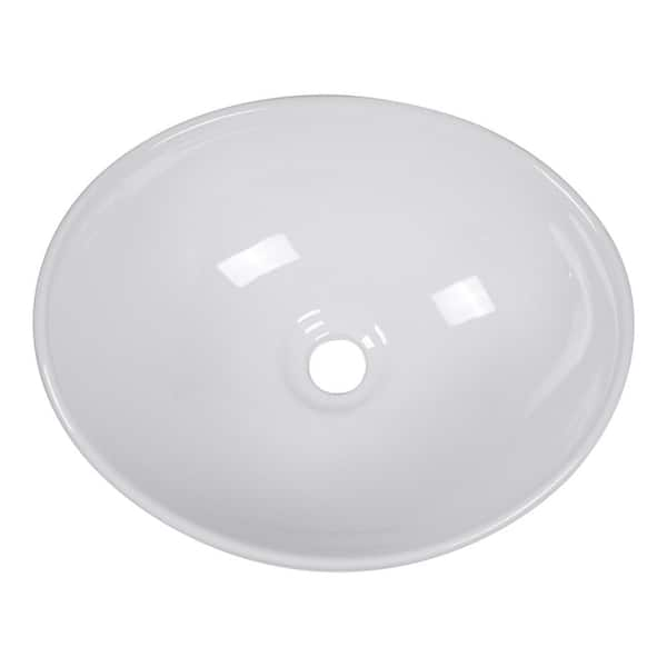 Superior Sinks White Vessel Oval Modern Bathroom Sink (22.63-in x 15-in) at