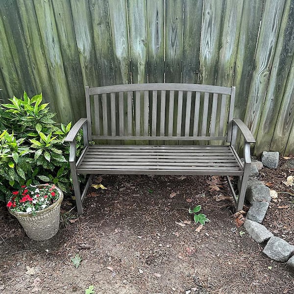 Tosulte Outdoor Garden 52 in. 2-3 people Gray Anti-Rust Aluminum