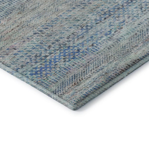 Mayfield Premium Machine Washable Abstract AMF1634 Blue 8 ft. x 10 ft. Area Rug