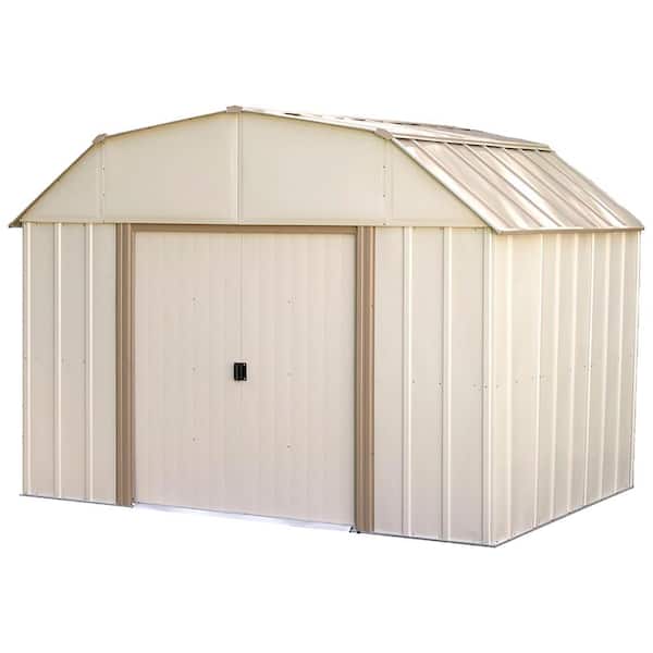Arrow Lexington 10 ft. W x 8 ft. D 2-Tone Galvanized Metal Barn-Style Storage Building