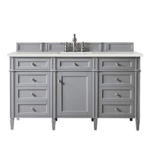 Brittany 60.0 in. W x 23.5 in. D x 34.0 in. H Bathroom Vanity in Urban Gray with Lime Delight Silestone Quartz Top