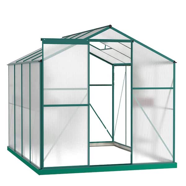 Zeus & Ruta 74.8 in. W x 99.8 in. D x 78.74 in. H Greenhouse, Garden Planting Shed, Outdoor Flower Planter Warm House, Green