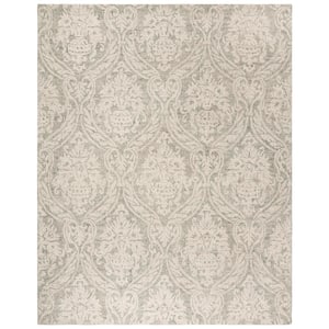 SAFAVIEH Blossom Silver/Ivory 8 ft. x 10 ft. Area Rug BLM106G-8