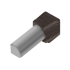 Rondec Dark Anthracite 3/8 in. x 1 in. Color-Coated Aluminum Tile Edging Trim 90-Degree Inside Corner