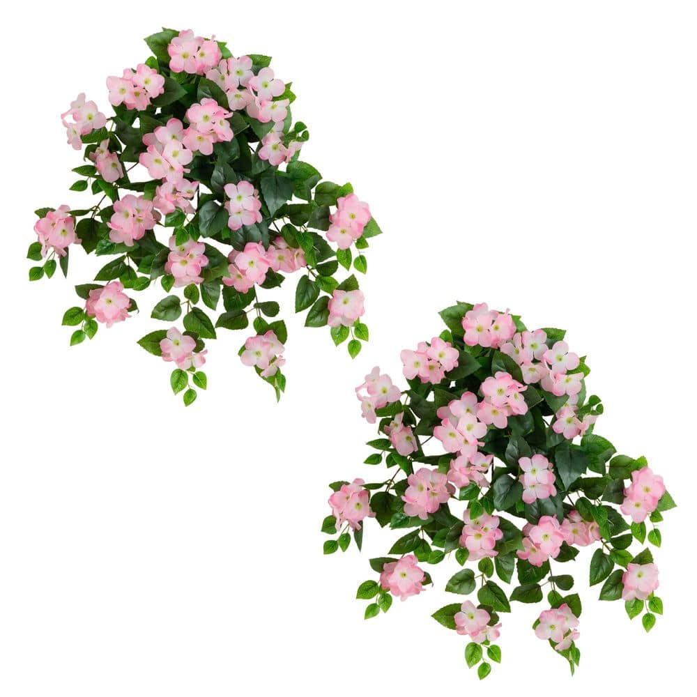 Nearly Natural 24in. Pink UV Resistant Artificial Hydrangea