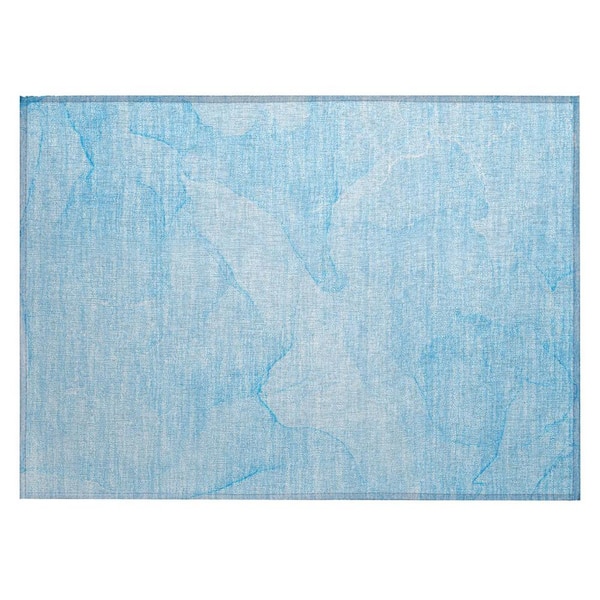 HomeRoots Blue 2 ft. x 3 ft. Abstract Indoor/Outdoor Area Rug ...