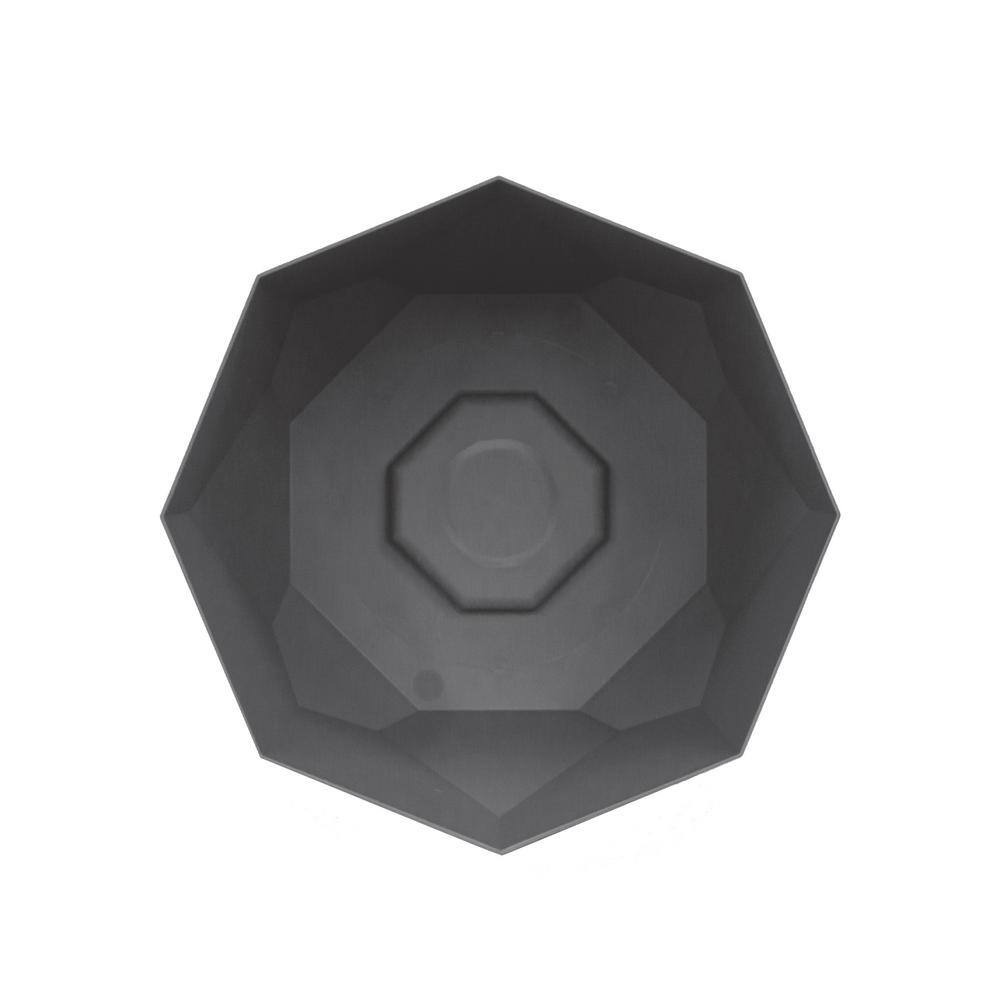 Bloem 8" Charcoal Geometric Resin Hexagon Planter