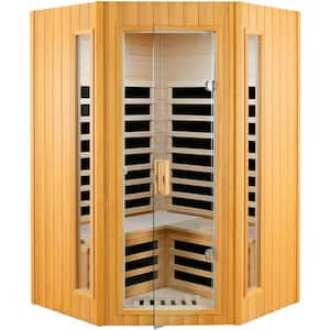 Moray 2-Person Indoor Hemlock Infrared Sauna with 7 Far-Infrared Carbon Crystal Heaters and Bluetooth Speakers