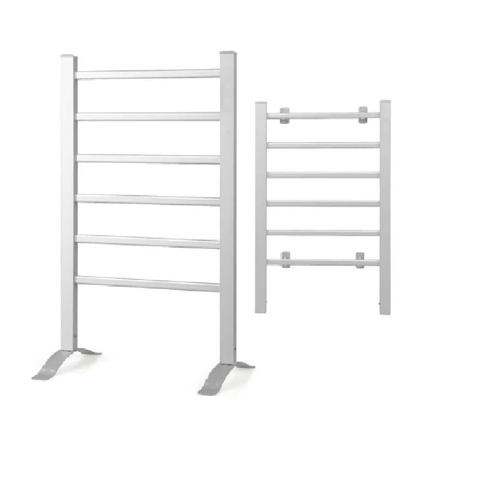 6 Stainless Steel Bars Electric Heated Towel Drying Rack for Bathroom, Wall