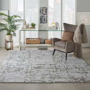 Symmetry Ivory/Taupe 9 ft. x 12 ft. Abstract Contemporary Area Rug